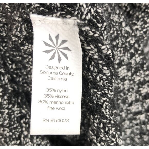 Athleta Oversized Knit Hooded Sweater Poncho XL Gray Merino Wool Blend Dolman - Picture 4 of 7